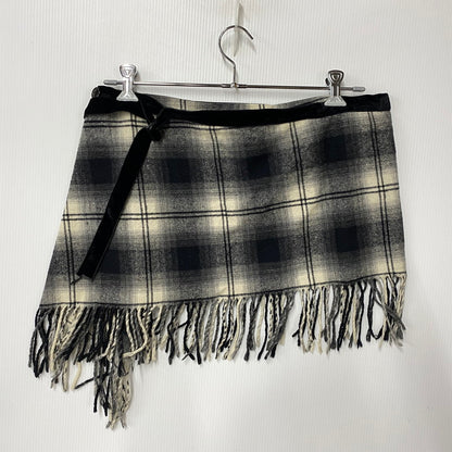 【中古品】【メンズ】 NUMBER (N)INE ナンバーナイン F07-NP007B LOVE GOD MURDER期 07AW オンブレチェック ラップスカート 151-260710-cs-11-izu サイズ：MEN'S カラー：ブラック×ホワイト 万代Net店
