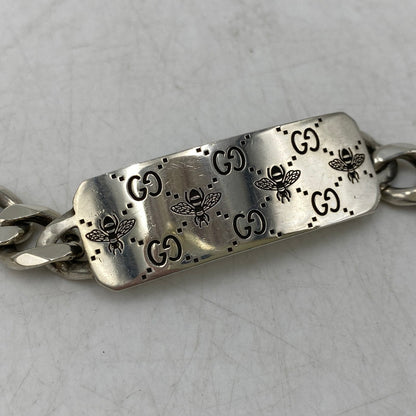 【中古品】【メンズ/レディース】 GUCCI グッチ GG BEE ENGRAVED BRACELET チェーンブレスレット アクセサリー 182-260711-as-15-izu カラー：シルバー 万代Net店