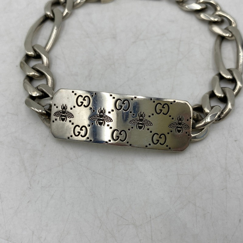 【中古品】【メンズ/レディース】 GUCCI グッチ GG BEE ENGRAVED BRACELET チェーンブレスレット アクセサリー 182-260711-as-15-izu カラー：シルバー 万代Net店