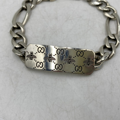 【中古品】【メンズ/レディース】 GUCCI グッチ GG BEE ENGRAVED BRACELET チェーンブレスレット アクセサリー 182-260711-as-15-izu カラー：シルバー 万代Net店