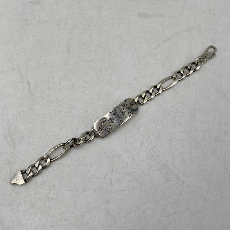 【中古品】【メンズ/レディース】 GUCCI グッチ GG BEE ENGRAVED BRACELET チェーンブレスレット アクセサリー 182-260711-as-15-izu カラー：シルバー 万代Net店