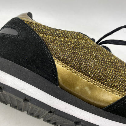 【中古品】【レディース】 Emporio Armani エンポリオ・アルマーニ SUEDE SNEAKERS X3X058 XL617 スエード スニーカー シューズ 靴 166-260713-as-27-izu サイズ：US 6M カラー：ブラック×ゴールド 万代Net店