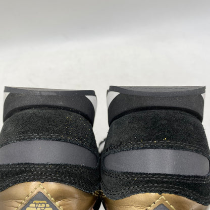 【中古品】【レディース】 Emporio Armani エンポリオ・アルマーニ SUEDE SNEAKERS X3X058 XL617 スエード スニーカー シューズ 靴 166-260713-as-27-izu サイズ：US 6M カラー：ブラック×ゴールド 万代Net店