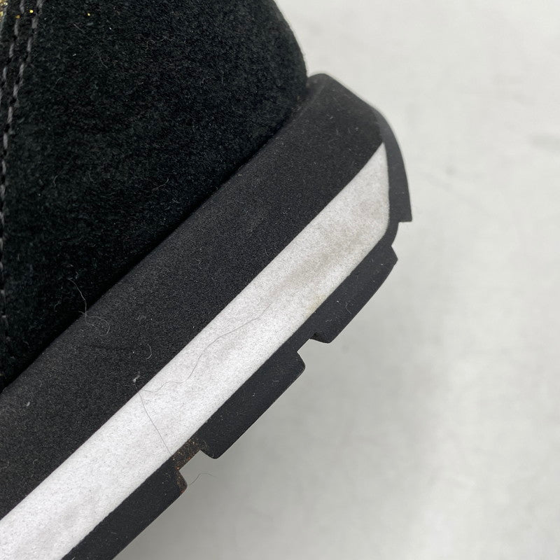 【中古品】【レディース】 Emporio Armani エンポリオ・アルマーニ SUEDE SNEAKERS X3X058 XL617 スエード スニーカー シューズ 靴 166-260713-as-27-izu サイズ：US 6M カラー：ブラック×ゴールド 万代Net店