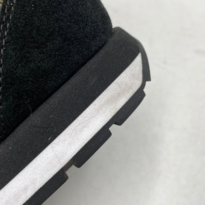 【中古品】【レディース】 Emporio Armani エンポリオ・アルマーニ SUEDE SNEAKERS X3X058 XL617 スエード スニーカー シューズ 靴 166-260713-as-27-izu サイズ：US 6M カラー：ブラック×ゴールド 万代Net店