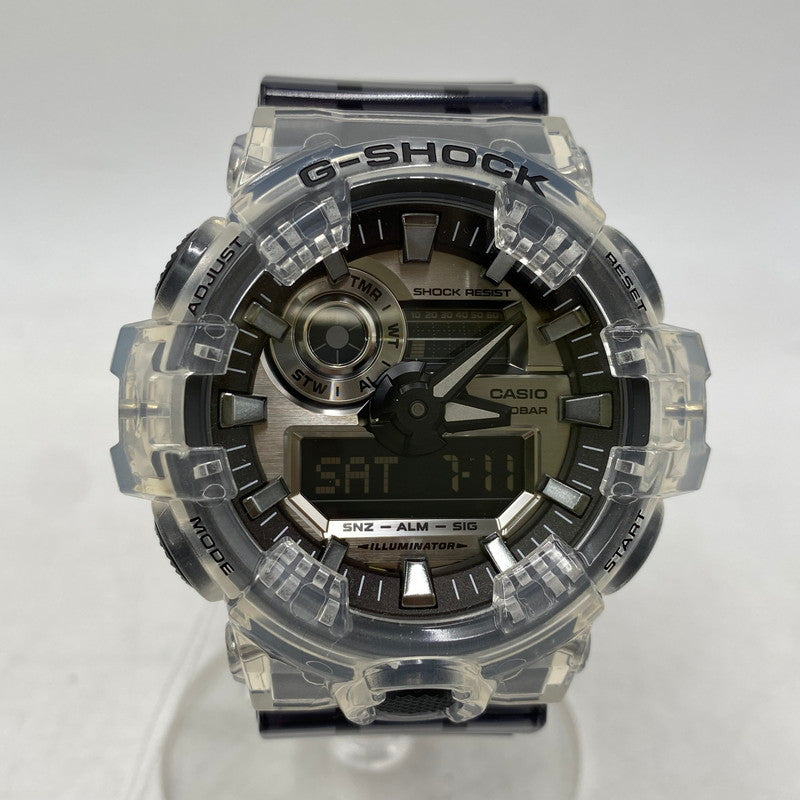 【中古美品】【メンズ/レディース】 G-SHOCK ジーショック DIGITAL ANALOG WATCH GA-700SK-1A デジタル アナログ 腕時計 196-260711-as-19-izu カラー：クリア×クリアブラック 万代Net店
