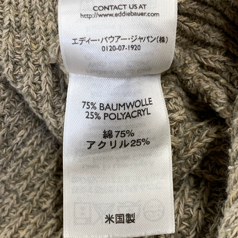 【中古品】【メンズ】 EDDIE BAUER エディー・バウアー USA製 アクリル混 HALF ZIP KNIT SWEATER ハーフ ジップ ニット セーター トップス 146-260716-kh-12-izu サイズ：XL カラー：ベージュ 万代Net店