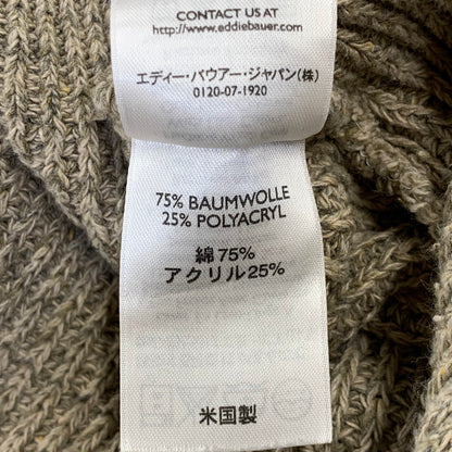 【中古品】【メンズ】 EDDIE BAUER エディー・バウアー USA製 アクリル混 HALF ZIP KNIT SWEATER ハーフ ジップ ニット セーター トップス 146-260716-kh-12-izu サイズ：XL カラー：ベージュ 万代Net店
