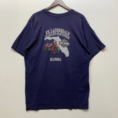 【中古品】【メンズ】 HARLEY-DAVIDSON ハーレーダビッドソン USA製 c2008 FT.LAUDERDALE FLORIDA SS TEE ショートスリーブ Tシャツ トップス 146-260715-kh-06-izu サイズ：XL カラー：ネイビー 万代Net店