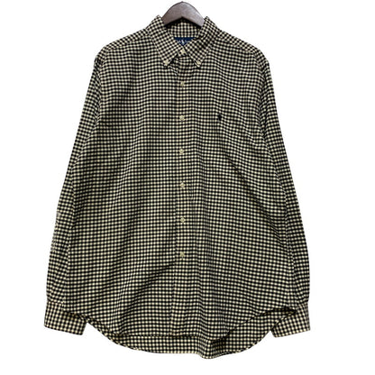 【中古品】【メンズ】 RALPH LAUREN ラルフローレン CLASSIC FIT GINGHAM CHECK L S SHIRT クラシック フィット ギンガムチェック ロングスリーブ シャツ 長袖 トップス 146-260728-ay-08-izu サイズ：L カラー：ブラック×ホワイト 万代Net店