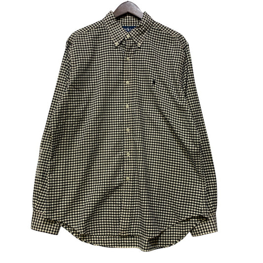 【中古品】【メンズ】 RALPH LAUREN ラルフローレン CLASSIC FIT GINGHAM CHECK L S SHIRT クラシック フィット ギンガムチェック ロングスリーブ シャツ 長袖 トップス 146-260728-ay-08-izu サイズ：L カラー：ブラック×ホワイト 万代Net店