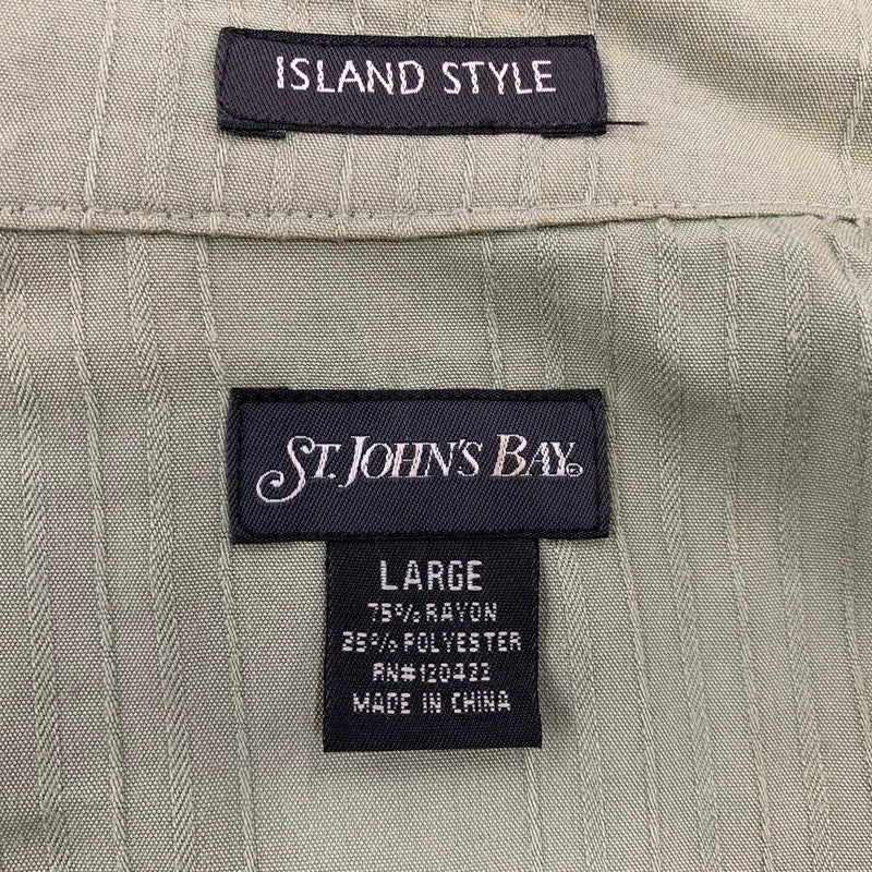 【中古品】【メンズ】 ST.JOHN'S BAY セントジョンズベイ RAYON SS SHIRT レーヨン ショートスリーブ シャツ トップス 146-260715-kh-05-izu サイズ：L カラー：ライトグリーン 万代Net店