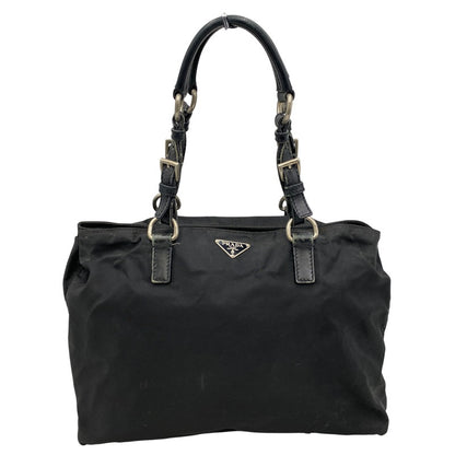 【現状渡し品】【メンズ/レディース】 PRADA プラダ TESSUTO PLATE HAND BAG テスート プレート ハンドバッグ カバン 鞄 180-260711-as-03-izu カラー：ブラック 万代Net店