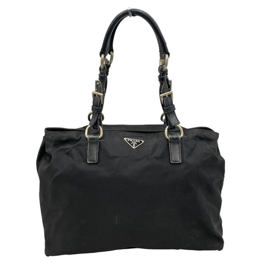 【現状渡し品】【メンズ/レディース】 PRADA プラダ TESSUTO PLATE HAND BAG テスート プレート ハンドバッグ カバン 鞄 180-260711-as-03-izu カラー：ブラック 万代Net店