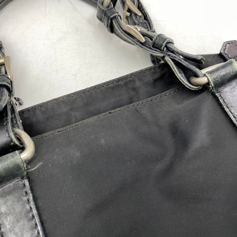 【現状渡し品】【メンズ/レディース】 PRADA プラダ TESSUTO PLATE HAND BAG テスート プレート ハンドバッグ カバン 鞄 180-260711-as-03-izu カラー：ブラック 万代Net店