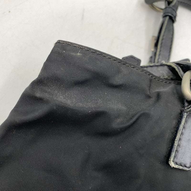 【現状渡し品】【メンズ/レディース】 PRADA プラダ TESSUTO PLATE HAND BAG テスート プレート ハンドバッグ カバン 鞄 180-260711-as-03-izu カラー：ブラック 万代Net店
