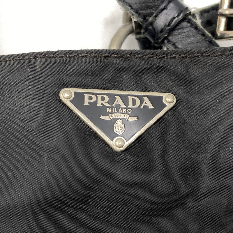 【現状渡し品】【メンズ/レディース】 PRADA プラダ TESSUTO PLATE HAND BAG テスート プレート ハンドバッグ カバン 鞄 180-260711-as-03-izu カラー：ブラック 万代Net店