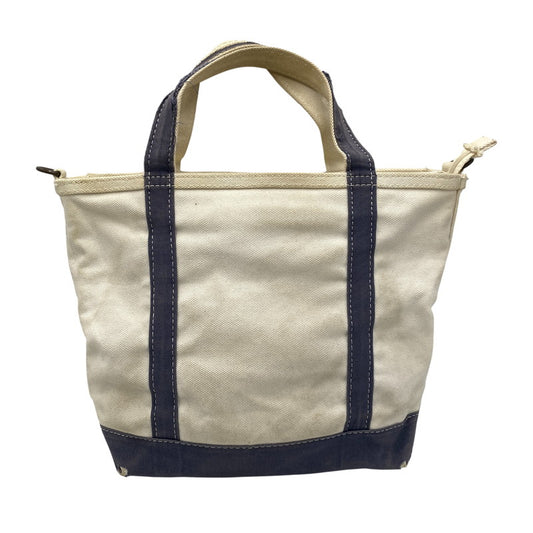 【現状渡し品】【メンズ/レディース】 L.L.Bean エルエルビーン SHOULDER STRAP TOTE MEDIUM 282343 ショルダー ストラップ トート ミディアム バッグ カバン 鞄 188-260715-as-22-izu カラー：アイボリー×ネイビー 万代Net店