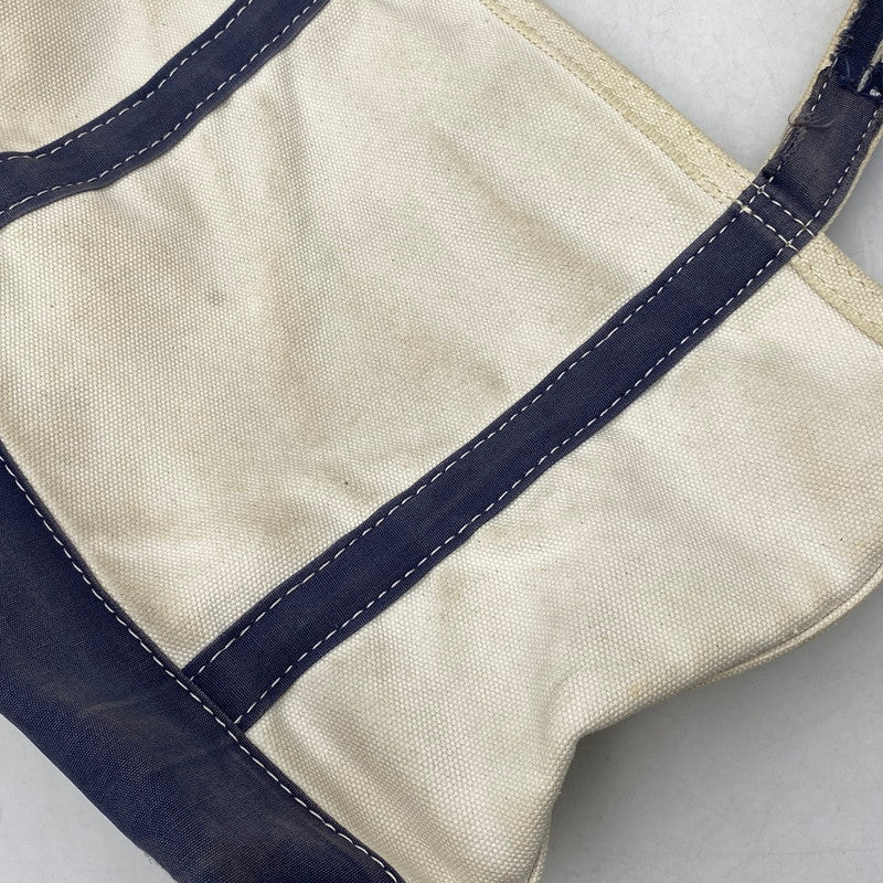 【現状渡し品】【メンズ/レディース】 L.L.Bean エルエルビーン SHOULDER STRAP TOTE MEDIUM 282343 ショルダー ストラップ トート ミディアム バッグ カバン 鞄 188-260715-as-22-izu カラー：アイボリー×ネイビー 万代Net店