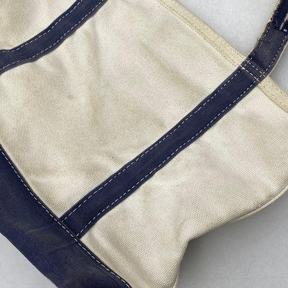 【現状渡し品】【メンズ/レディース】 L.L.Bean エルエルビーン SHOULDER STRAP TOTE MEDIUM 282343 ショルダー ストラップ トート ミディアム バッグ カバン 鞄 188-260715-as-22-izu カラー：アイボリー×ネイビー 万代Net店