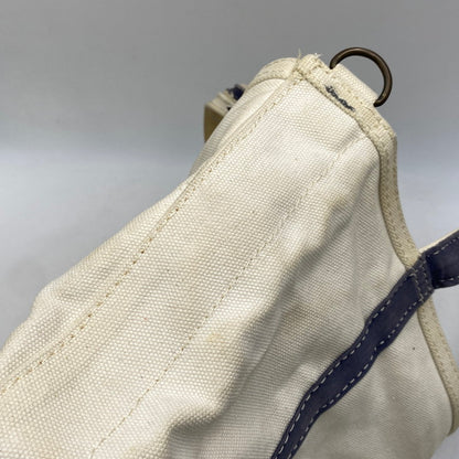 【現状渡し品】【メンズ/レディース】 L.L.Bean エルエルビーン SHOULDER STRAP TOTE MEDIUM 282343 ショルダー ストラップ トート ミディアム バッグ カバン 鞄 188-260715-as-22-izu カラー：アイボリー×ネイビー 万代Net店