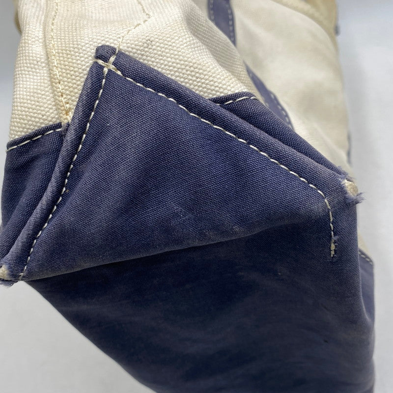 【現状渡し品】【メンズ/レディース】 L.L.Bean エルエルビーン SHOULDER STRAP TOTE MEDIUM 282343 ショルダー ストラップ トート ミディアム バッグ カバン 鞄 188-260715-as-22-izu カラー：アイボリー×ネイビー 万代Net店