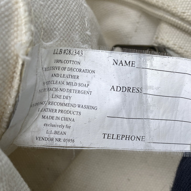 【現状渡し品】【メンズ/レディース】 L.L.Bean エルエルビーン SHOULDER STRAP TOTE MEDIUM 282343 ショルダー ストラップ トート ミディアム バッグ カバン 鞄 188-260715-as-22-izu カラー：アイボリー×ネイビー 万代Net店
