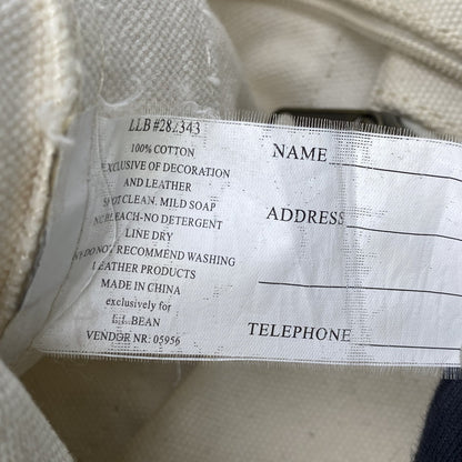 【現状渡し品】【メンズ/レディース】 L.L.Bean エルエルビーン SHOULDER STRAP TOTE MEDIUM 282343 ショルダー ストラップ トート ミディアム バッグ カバン 鞄 188-260715-as-22-izu カラー：アイボリー×ネイビー 万代Net店