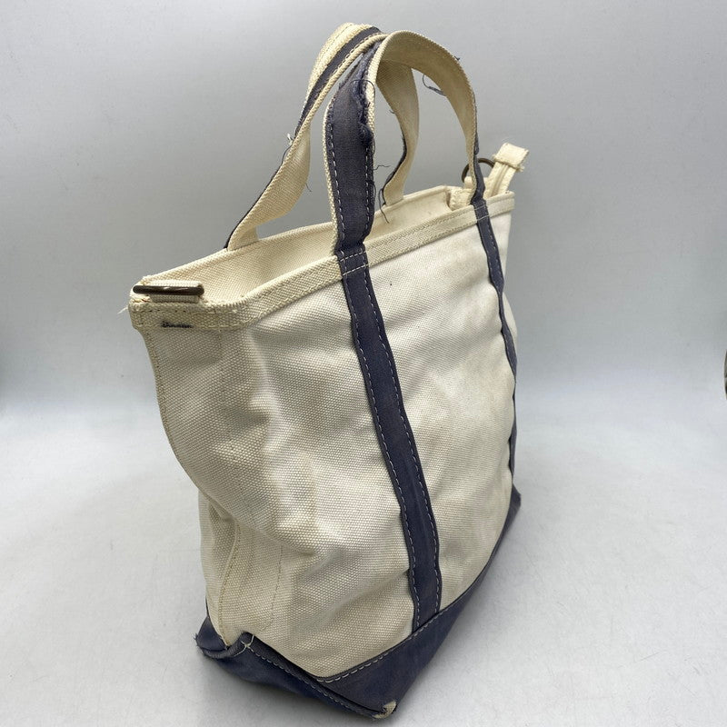 【現状渡し品】【メンズ/レディース】 L.L.Bean エルエルビーン SHOULDER STRAP TOTE MEDIUM 282343 ショルダー ストラップ トート ミディアム バッグ カバン 鞄 188-260715-as-22-izu カラー：アイボリー×ネイビー 万代Net店