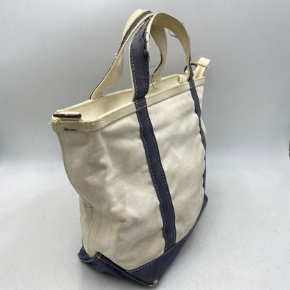 【現状渡し品】【メンズ/レディース】 L.L.Bean エルエルビーン SHOULDER STRAP TOTE MEDIUM 282343 ショルダー ストラップ トート ミディアム バッグ カバン 鞄 188-260715-as-22-izu カラー：アイボリー×ネイビー 万代Net店