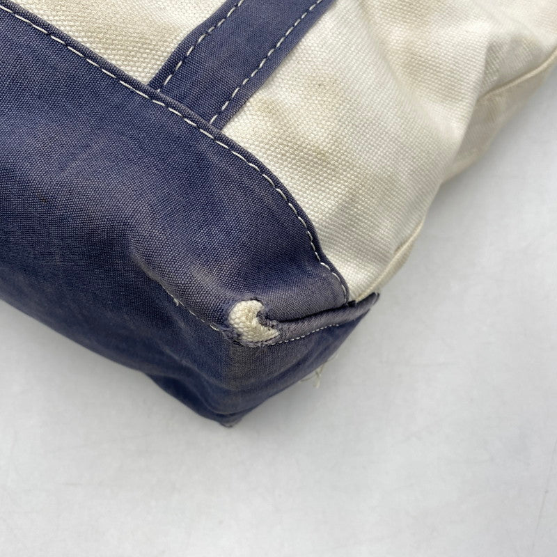【現状渡し品】【メンズ/レディース】 L.L.Bean エルエルビーン SHOULDER STRAP TOTE MEDIUM 282343 ショルダー ストラップ トート ミディアム バッグ カバン 鞄 188-260715-as-22-izu カラー：アイボリー×ネイビー 万代Net店