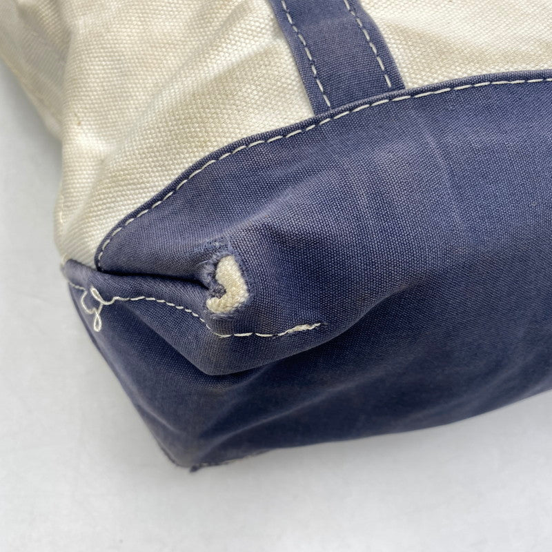 【現状渡し品】【メンズ/レディース】 L.L.Bean エルエルビーン SHOULDER STRAP TOTE MEDIUM 282343 ショルダー ストラップ トート ミディアム バッグ カバン 鞄 188-260715-as-22-izu カラー：アイボリー×ネイビー 万代Net店