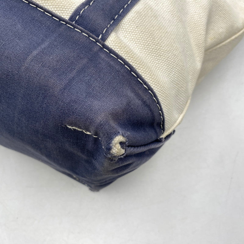【現状渡し品】【メンズ/レディース】 L.L.Bean エルエルビーン SHOULDER STRAP TOTE MEDIUM 282343 ショルダー ストラップ トート ミディアム バッグ カバン 鞄 188-260715-as-22-izu カラー：アイボリー×ネイビー 万代Net店