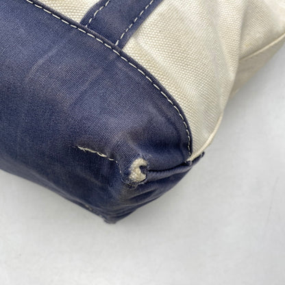 【現状渡し品】【メンズ/レディース】 L.L.Bean エルエルビーン SHOULDER STRAP TOTE MEDIUM 282343 ショルダー ストラップ トート ミディアム バッグ カバン 鞄 188-260715-as-22-izu カラー：アイボリー×ネイビー 万代Net店