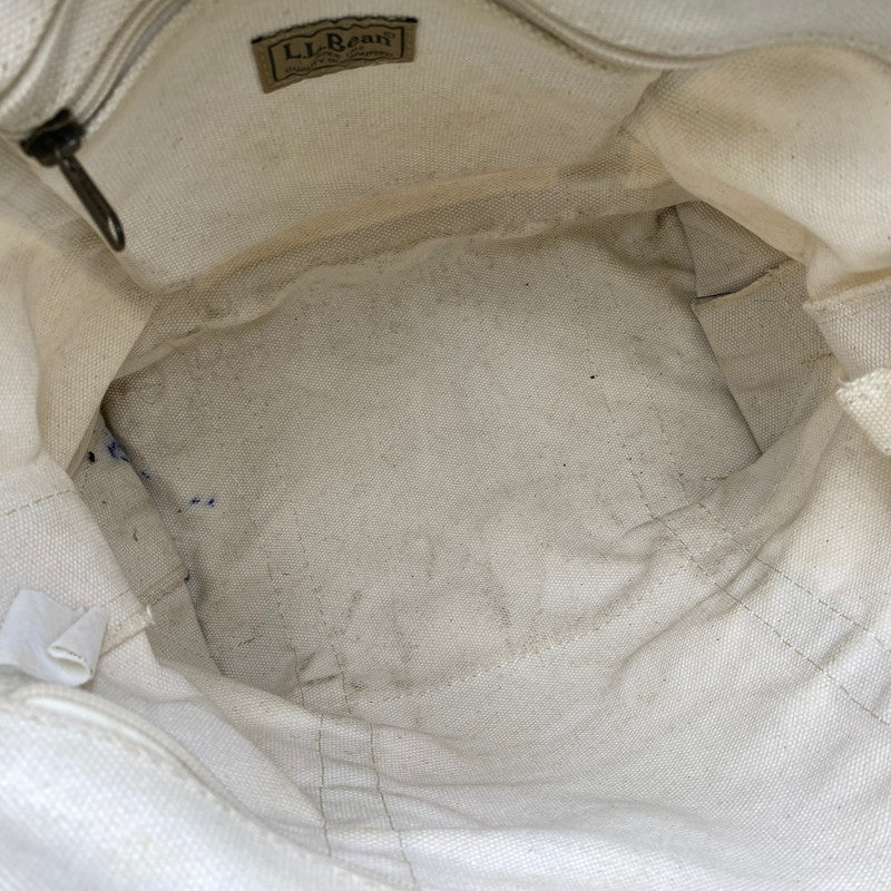 【現状渡し品】【メンズ/レディース】 L.L.Bean エルエルビーン SHOULDER STRAP TOTE MEDIUM 282343 ショルダー ストラップ トート ミディアム バッグ カバン 鞄 188-260715-as-22-izu カラー：アイボリー×ネイビー 万代Net店