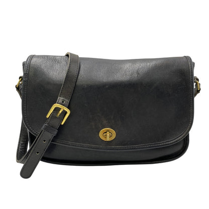 【現状渡し品】【メンズ/レディース】 OLD COACH オールドコーチ TURN LOCK LEATHER SHOULDER BAG 0674 150 ターンロック レザー ショルダーバッグ カバン 鞄 180-260711-as-04-izu カラー：ブラック 万代Net店
