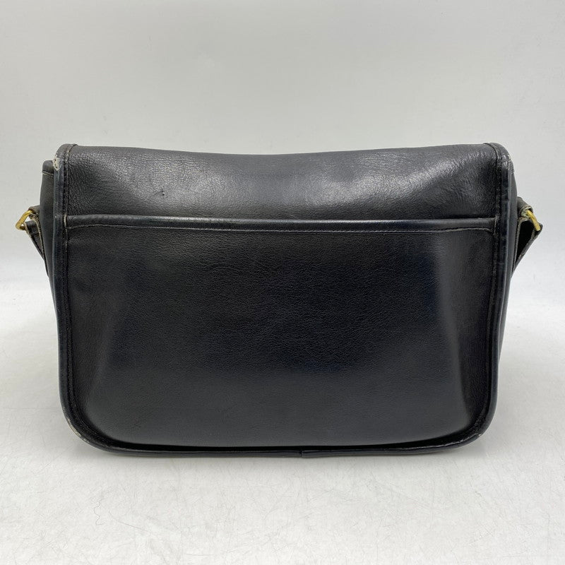 【現状渡し品】【メンズ/レディース】 OLD COACH オールドコーチ TURN LOCK LEATHER SHOULDER BAG 0674 150 ターンロック レザー ショルダーバッグ カバン 鞄 180-260711-as-04-izu カラー：ブラック 万代Net店