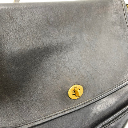 【現状渡し品】【メンズ/レディース】 OLD COACH オールドコーチ TURN LOCK LEATHER SHOULDER BAG 0674 150 ターンロック レザー ショルダーバッグ カバン 鞄 180-260711-as-04-izu カラー：ブラック 万代Net店