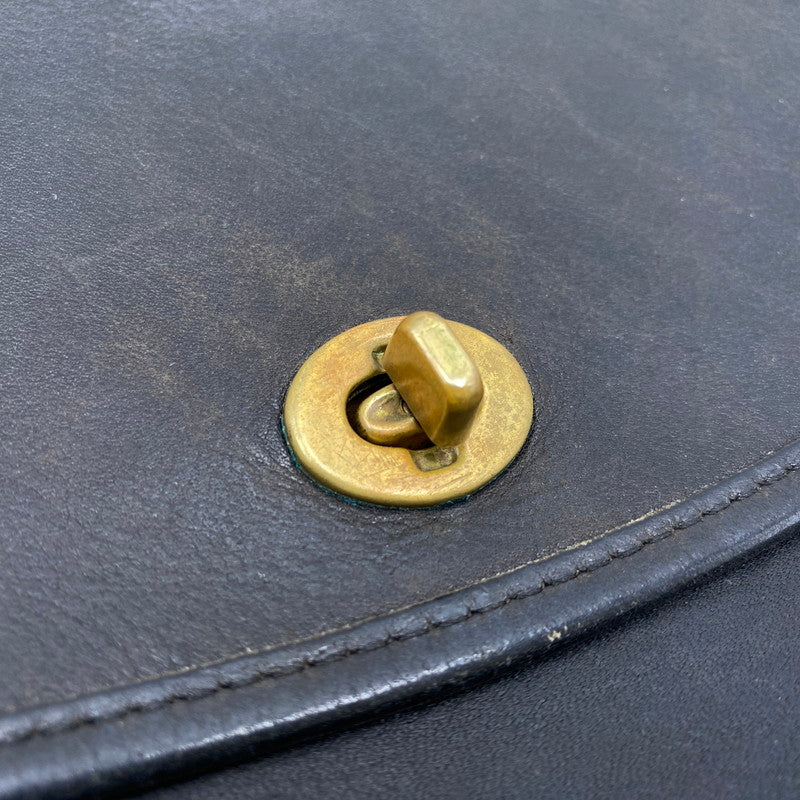 【現状渡し品】【メンズ/レディース】 OLD COACH オールドコーチ TURN LOCK LEATHER SHOULDER BAG 0674 150 ターンロック レザー ショルダーバッグ カバン 鞄 180-260711-as-04-izu カラー：ブラック 万代Net店
