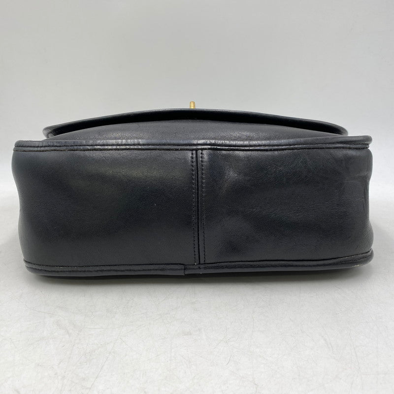 【現状渡し品】【メンズ/レディース】 OLD COACH オールドコーチ TURN LOCK LEATHER SHOULDER BAG 0674 150 ターンロック レザー ショルダーバッグ カバン 鞄 180-260711-as-04-izu カラー：ブラック 万代Net店