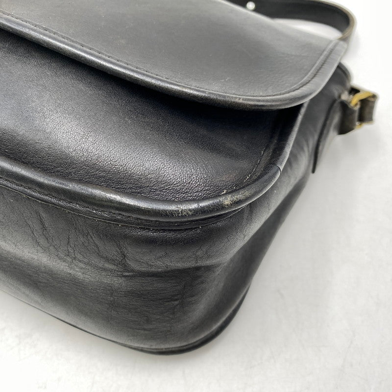 【現状渡し品】【メンズ/レディース】 OLD COACH オールドコーチ TURN LOCK LEATHER SHOULDER BAG 0674 150 ターンロック レザー ショルダーバッグ カバン 鞄 180-260711-as-04-izu カラー：ブラック 万代Net店