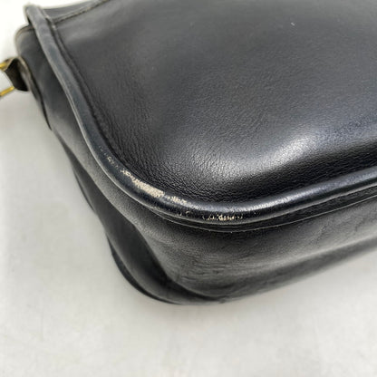 【現状渡し品】【メンズ/レディース】 OLD COACH オールドコーチ TURN LOCK LEATHER SHOULDER BAG 0674 150 ターンロック レザー ショルダーバッグ カバン 鞄 180-260711-as-04-izu カラー：ブラック 万代Net店