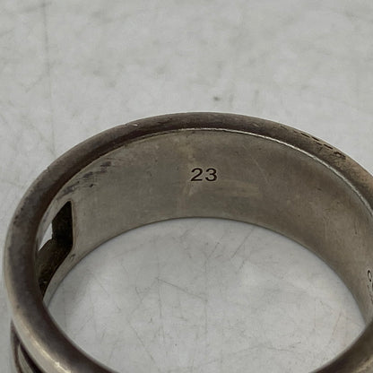 【現状渡し品】【メンズ/レディース】 GUCCI グッチ AG925 ブランデッドカットアウトGリング 指輪 アクセサリー 182-260711-as-16-izu サイズ：刻印23 カラー：シルバー 万代Net店