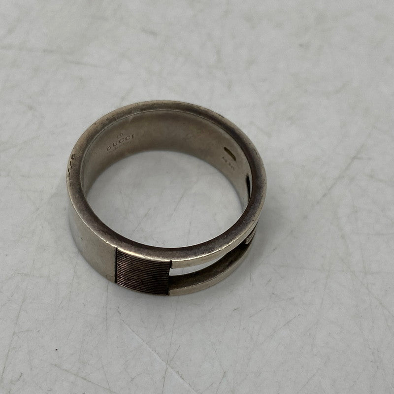 【現状渡し品】【メンズ/レディース】 GUCCI グッチ AG925 ブランデッドカットアウトGリング 指輪 アクセサリー 182-260711-as-16-izu サイズ：刻印23 カラー：シルバー 万代Net店