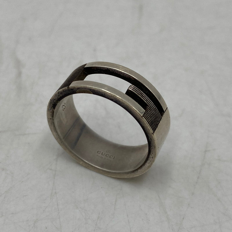 【現状渡し品】【メンズ/レディース】 GUCCI グッチ AG925 ブランデッドカットアウトGリング 指輪 アクセサリー 182-260711-as-16-izu サイズ：刻印23 カラー：シルバー 万代Net店