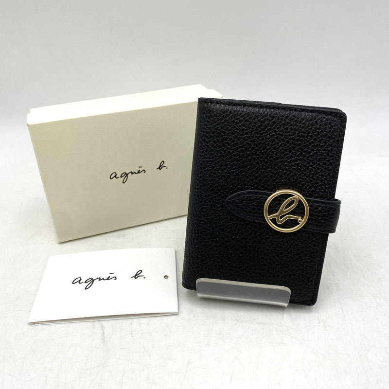 【中古品】【メンズ/レディース】 agnes b. アニエスベー LEATHER CARDCASE レザーカードケース 200-260711-as-07-izu カラー：ブラック 万代Net店