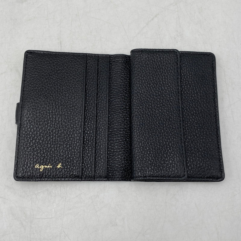 【中古品】【メンズ/レディース】 agnes b. アニエスベー LEATHER CARDCASE レザーカードケース 200-260711-as-07-izu カラー：ブラック 万代Net店