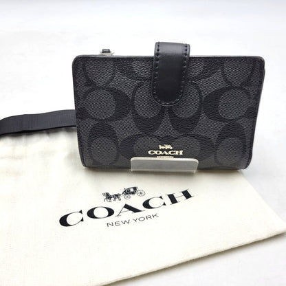 【中古品】【レディース】 COACH コーチ F23553 シグネチャー ウォレット 財布 181-260715-ya-06-izu カラー：ブラック×グレー 万代Net店
