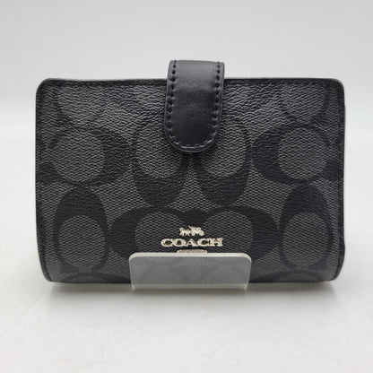【中古品】【レディース】 COACH コーチ F23553 シグネチャー ウォレット 財布 181-260715-ya-06-izu カラー：ブラック×グレー 万代Net店
