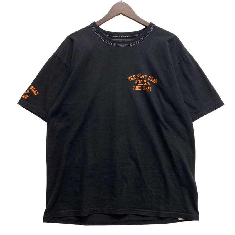 【中古品】【メンズ】 THE FLAT HEAD ザフラットヘッド FN-THC-033 EAGLE PRINT SS TEE イーグル プリント ショートスリーブ Tシャツ トップス 半袖 145-260717-cs-17-izu サイズ：44 カラー：ブラック 万代Net店